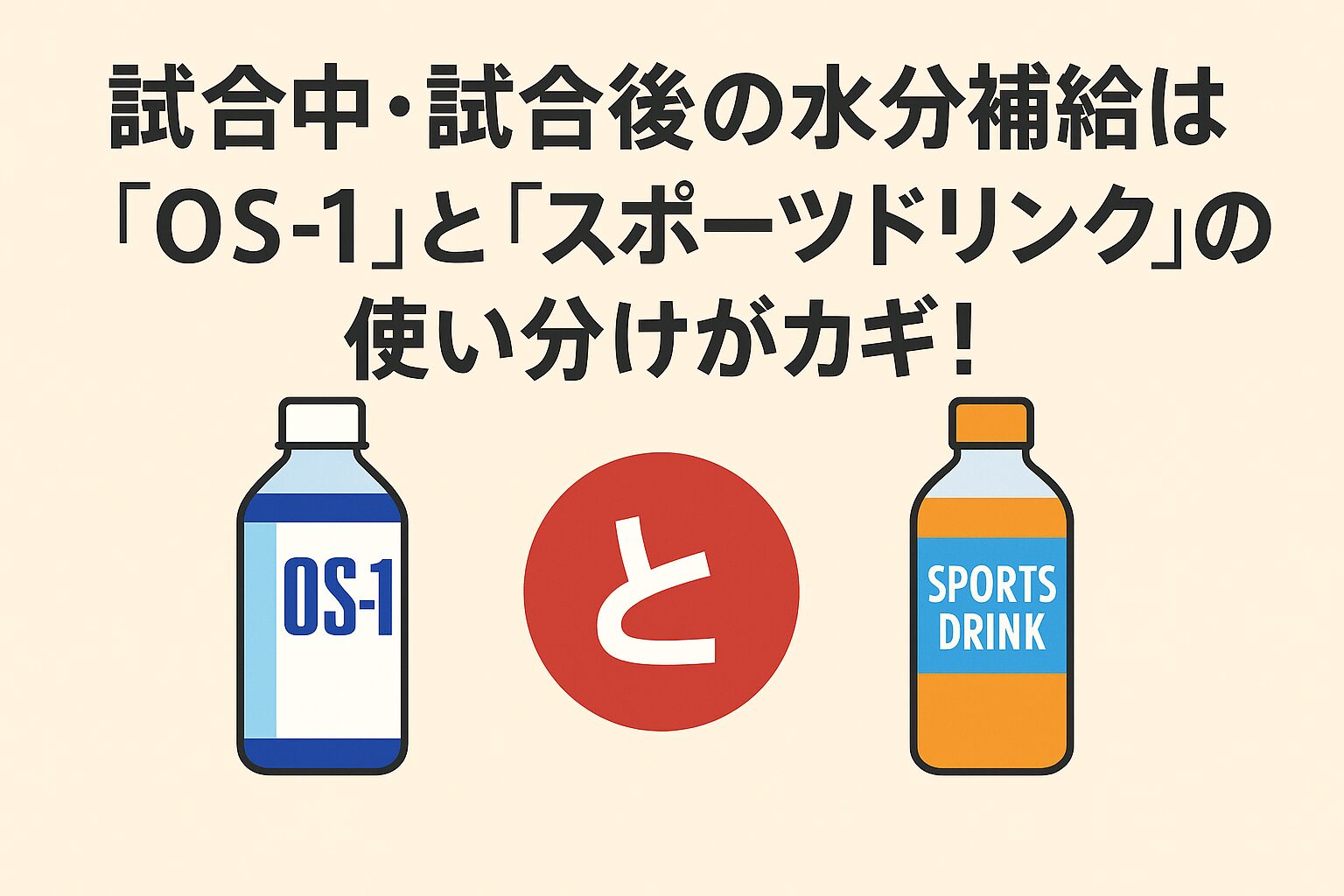 試合中・試合後の水分補給は「OS-1」と「スポーツドリンク」の使い分けがカギ！