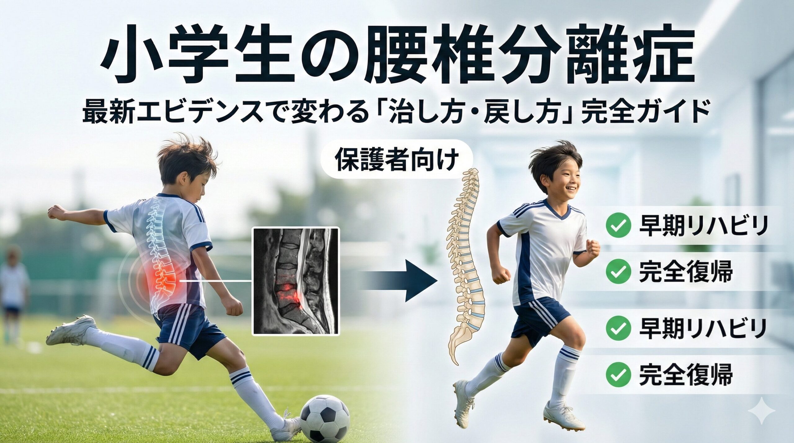 小学生の腰椎分離症｜最新エビデンスで変わる「治し方・戻し方」完全ガイド