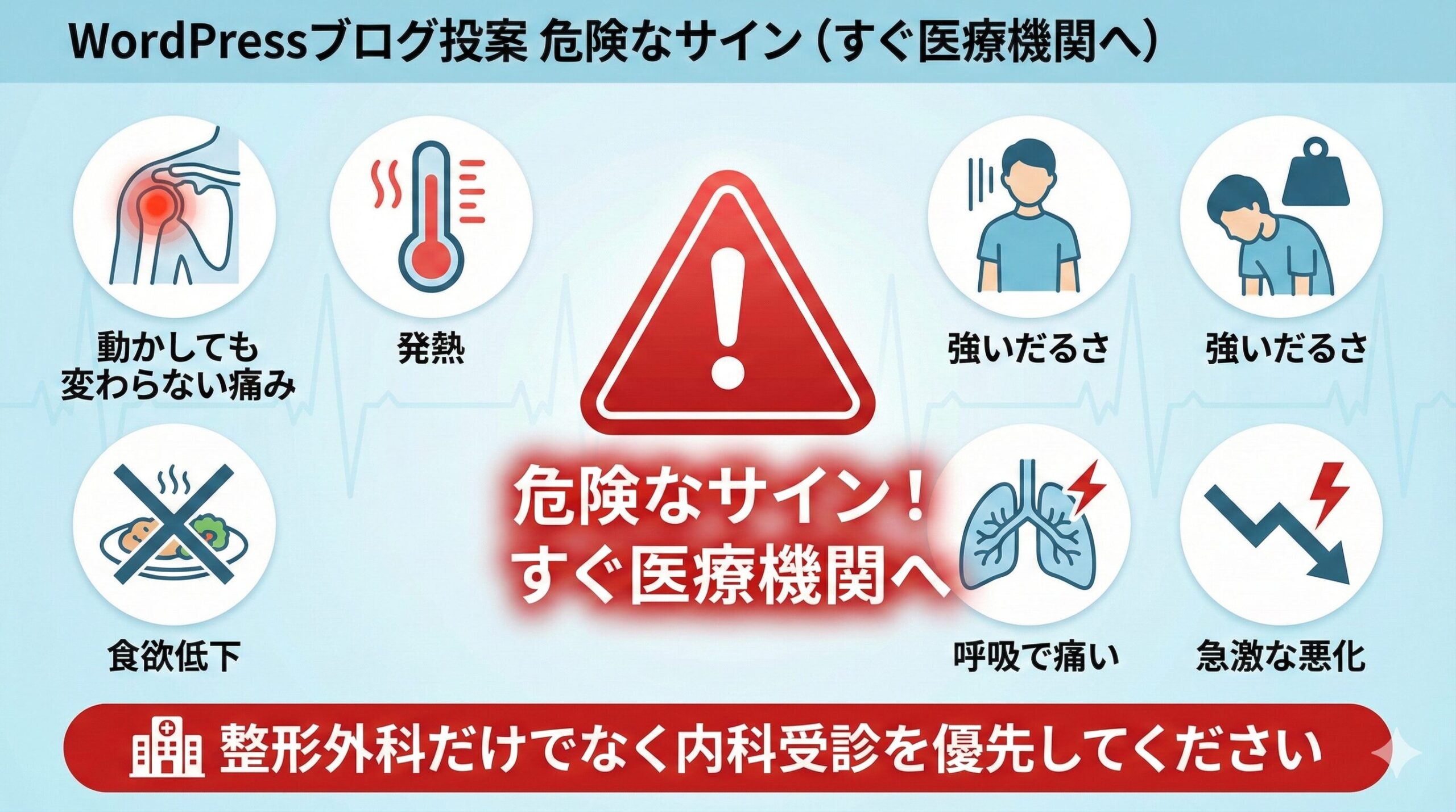 危険なサイン（すぐ医療機関へ）