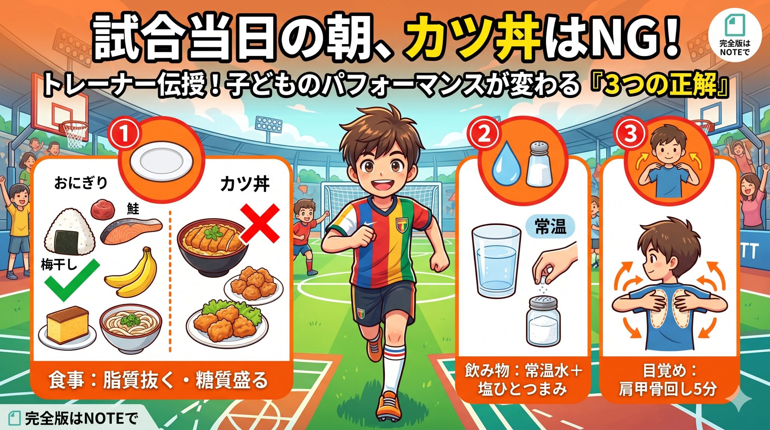 試合当日の朝「カツ丼」はNG。子どものパフォーマンスを上げる朝の正解3選
