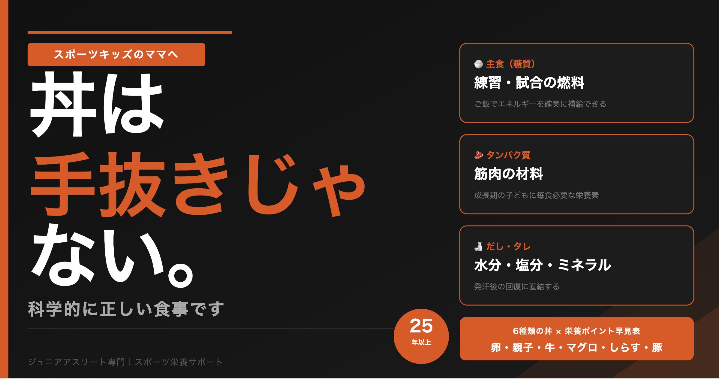 罪悪感を持って出していませんか。スポーツキッズを育てるママが知っておくべき「丼の栄養科学」